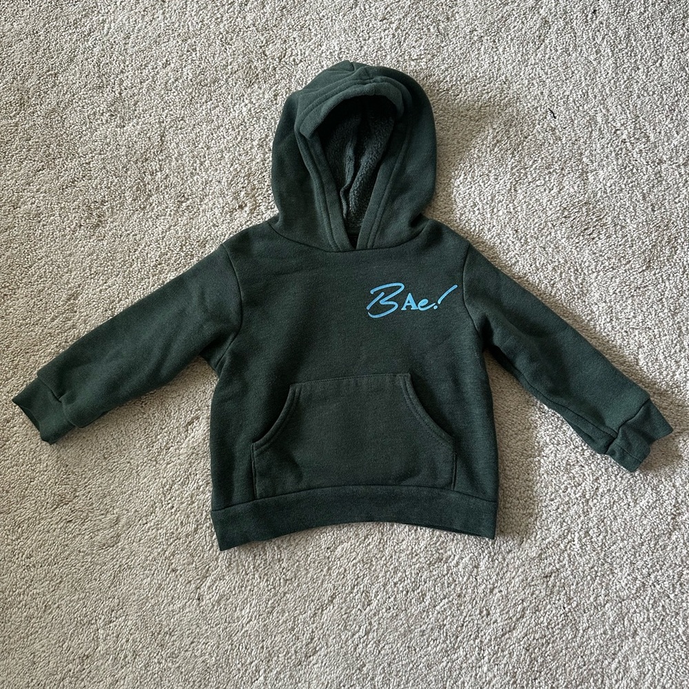Salt Life Forest Green Hoodie with Light Blue "Bae!" Script